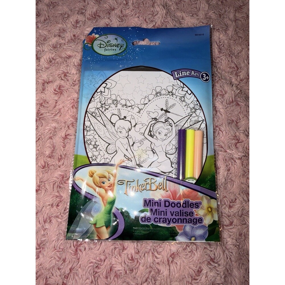 DISNEY TINKERBELL FAIRIES DOODLE W/ Markers Activity Color Posters (4)